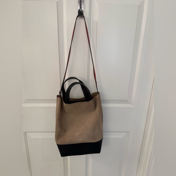 rag & bone Walker Convertible Suede and Leather Tote in Warm Gray